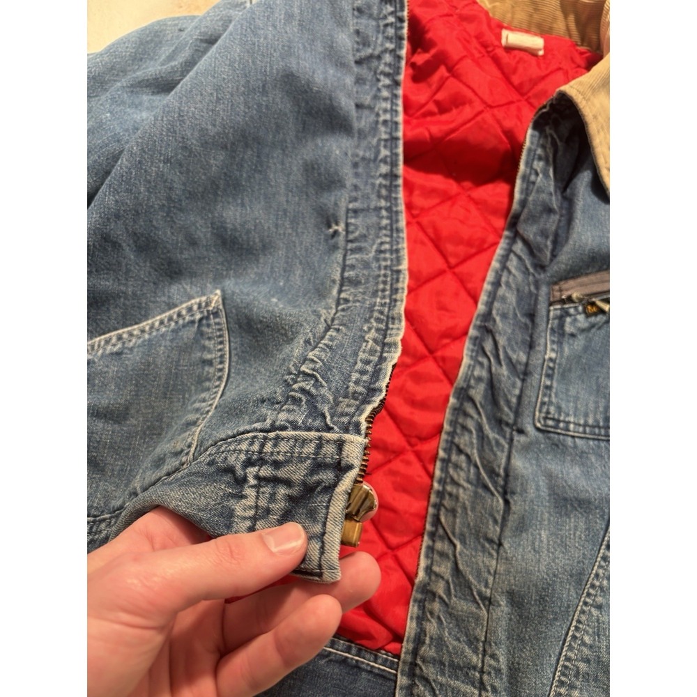 vintage 60s lee 91-b denim jacket trucker lined - Picture 4 of 11